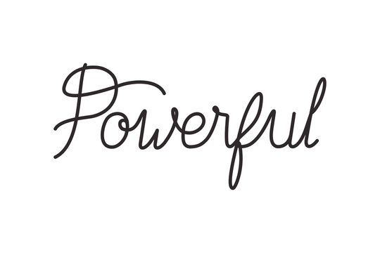 powerful label isolated icon