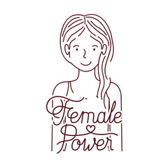 woman with label female power avatar character