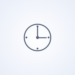 Time, clock, vector best gray line icon