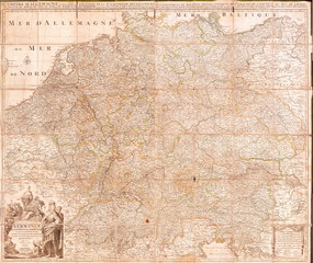 1730, Covens and Mortier Map of Germany, Folding Case Map