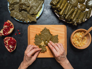 Dolma - Sarma Stuffed Grape leaves. Mediterranean cuisine. 
