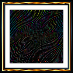 Dotted wavy lines, framed poster background.