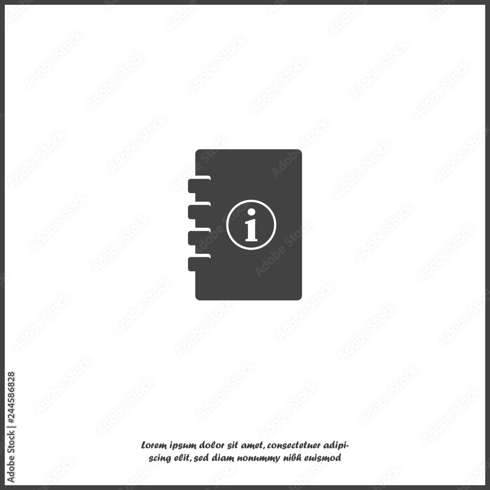 Poster vector icons user guide book on white isolated background.