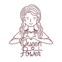 woman with label queen power avatar character
