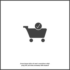 Vector icon check cart on white isolated background.