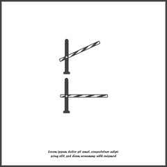 Vector icon set of barrier. The road  open and close barrier  on white isolated background.