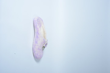 felted shoes on white background