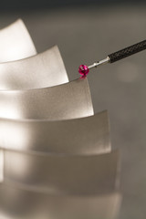 inspect dimension metal parts by CMM after machining process in industrial factory