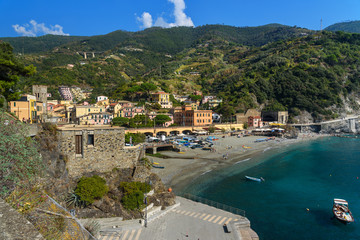 Fototapeta na wymiar View of beach in Monterosso al mare. Cinque Terre. Italy