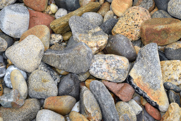 Kiesel an einer Küste