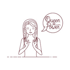 woman with label queen power avatar character