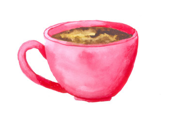 A cup with a morning coffee or tea.