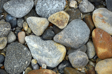 Kiesel an einer Küste