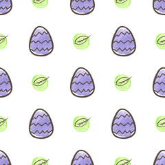 Easter seamless pattern with eggs