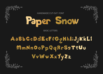 Cut out vector font. Handmade letters.