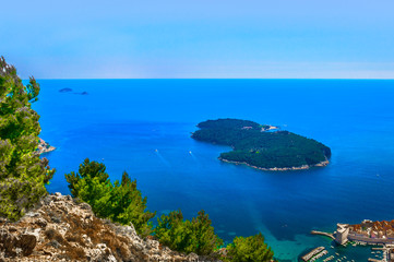 Landscape Island Lokrum nature. / Aerial view at amazing landscape in Southern Croatia, Island...