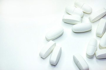 Isolated Collection Of Various Medical Tablets And Pills