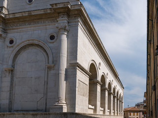 Fototapeta na wymiar Tempio Malatestiano (meaning Malatesta Temple) unfinished cathedral church named for St Francis
