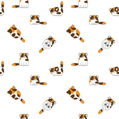 Cartoon cute colorful cats seamless pattern
