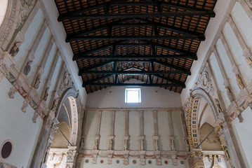 Inside the Tempio Malatestiano (meaning Malatesta Temple) unfinished cathedral church named for St...