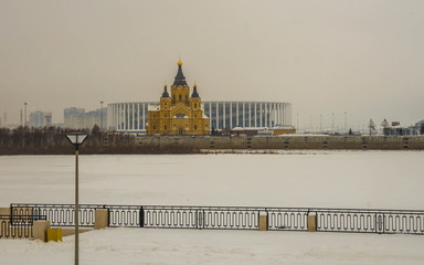 Alexander Nevsky Cathedral on Spit in Nizhny Novgorod, Russia