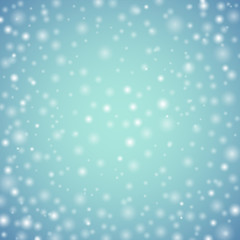 Light Blue blurred bokeh winter background. EPS 10
