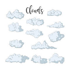 Obraz premium Cloud vector icon set.