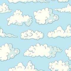Cloud vector Seamless pattern.