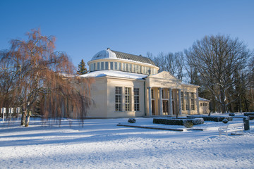 Hall of mineral water springs Glauber - small spa town Frantiskovy Lazne (Franzensbad) in west part...