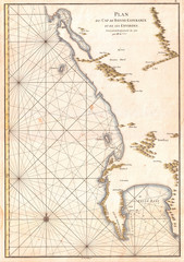 1775, Mannevillette Map of the Cape of Good Hope, South Africa