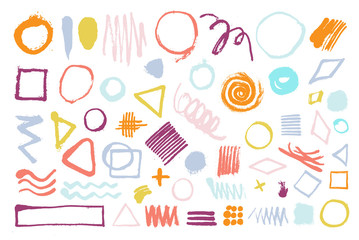 Color brush splash, drawn elements.