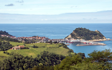 Zarautz by the sea in the Basque country, Spain, on a sunny day