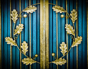 Wrought-iron gates, ornamental forging, forged elements close-up.