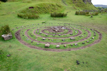 Obraz premium The Fairy Glen is located in the hills above the village of Uig on the Isle of Skye in Scotland.