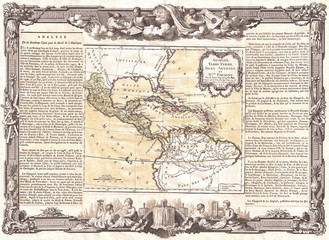 1788, Brion de la Tour Map of Mexico, Central America and the West Indies, Antilles