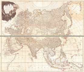 1784, D'Anville Wall Map of Asia