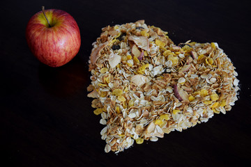 Cereals and fruits for breakfast