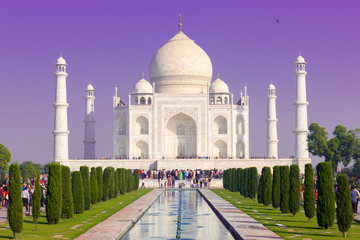 Taj Mahal with violet sky