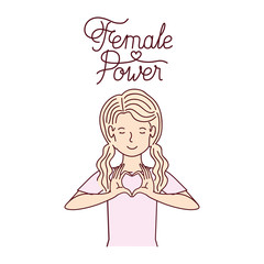 woman with label female power avatar character