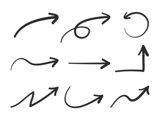 Set of hand drawn arrows