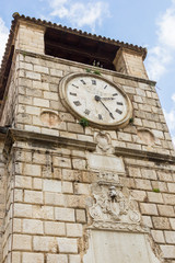 KOTOR, MONTENEGRO, AUGUST 03, 2014: Ancient clock tower in Old town