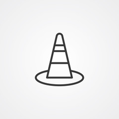 Traffic cone vector icon sign symbol