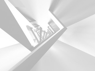 Fototapeta premium Futuristic White Architecture Design Background