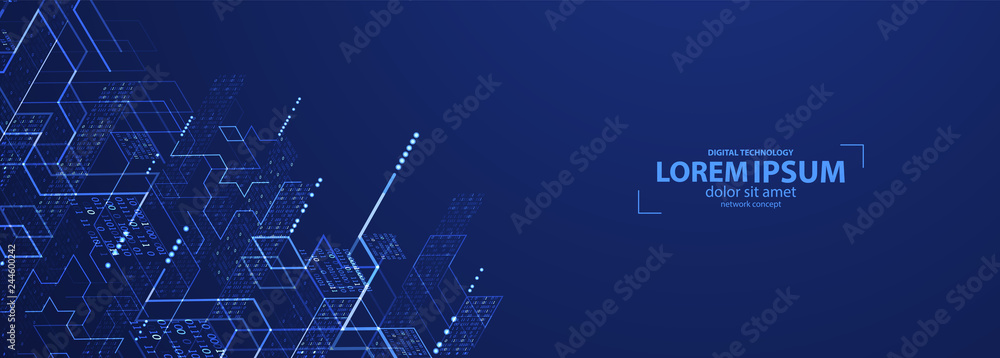 Fototapete isometric big data flow processing concept, cloud database. abstract technology background. vector i