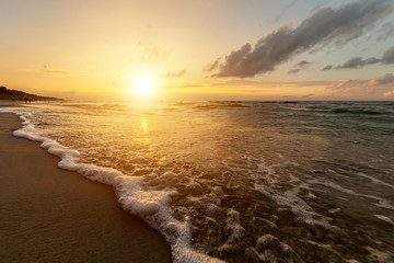A beautiful sunset by the sea.