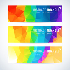 Vector banners set abstract triangle background