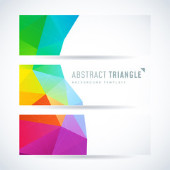 Fototapeta premium Vector banners set abstract triangle background