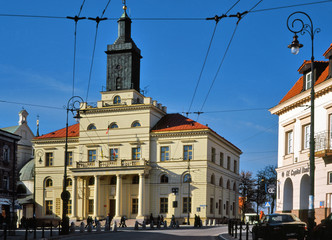 Poland: March, 2011: Town Hall in Lublin city - obrazy, fototapety, plakaty