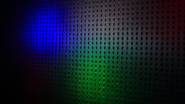 Fast chaotic movement of multi-colored rays of light