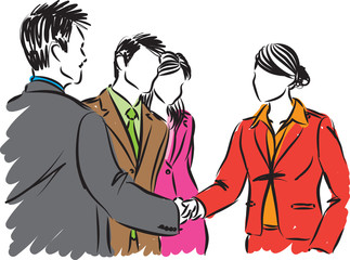 business people shaking hands vector illustration